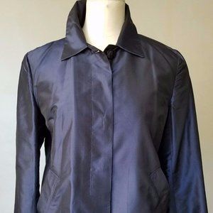 John Rocha Womens Dark Navy Blue Taffeta Silk Jacket, Size 8 UK